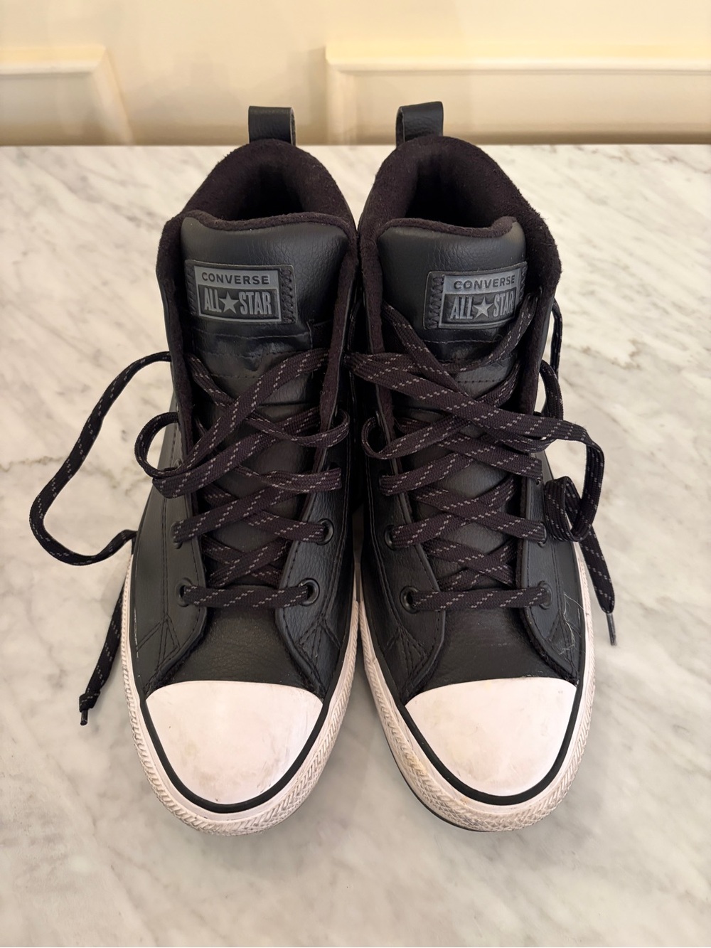 Converse Men’s Chuck Taylor All-Star Leather Finish Mid Top Sneakers